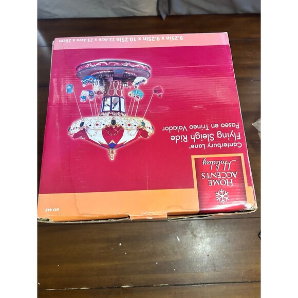 Vintage Home Accents Canterbury Lane Flying Sleigh Ride Christmas Village Piece - Picture 11 of 11